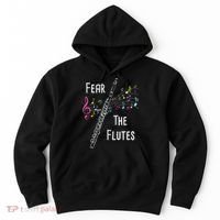 Fear The Flutes Flute Player Flutist Marching Band Music Hoodie thumb 0