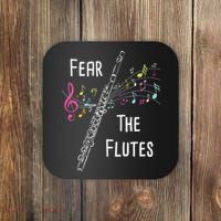 Fear The Flutes Flute Player Flutist Marching Band Music Coaster thumb 0