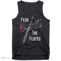 Fear The Flutes Flute Player Flutist Marching Band Music Tank Top thumb 0