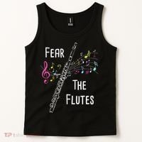 Fear The Flutes Flute Player Flutist Marching Band Music Tank Top thumb 2