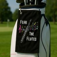 Fear The Flutes Flute Player Flutist Marching Band Music Golf Towel thumb 2