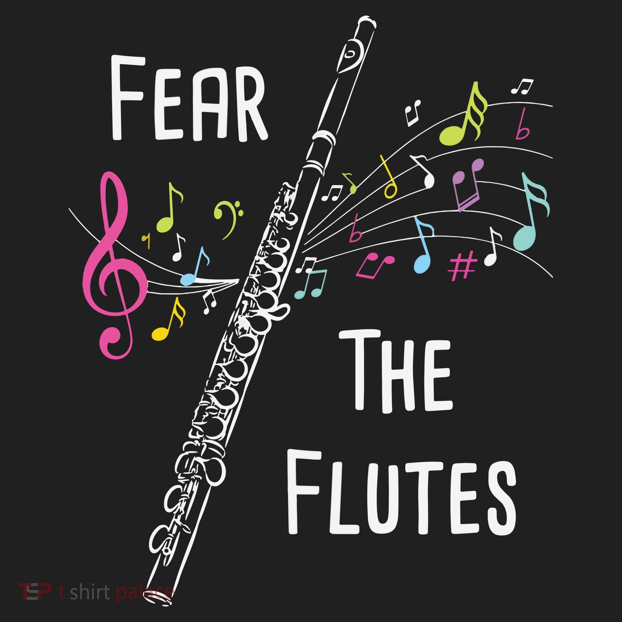 Fear The Flutes Flute Player Flutist Marching Band Music Golf Towel