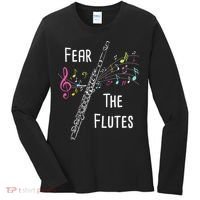 Fear The Flutes Flute Player Flutist Marching Band Music Women's Long Sleeve Shirt thumb 0