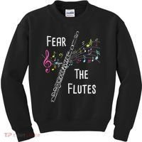 Fear The Flutes Flute Player Flutist Marching Band Music Kids Sweatshirt thumb 0