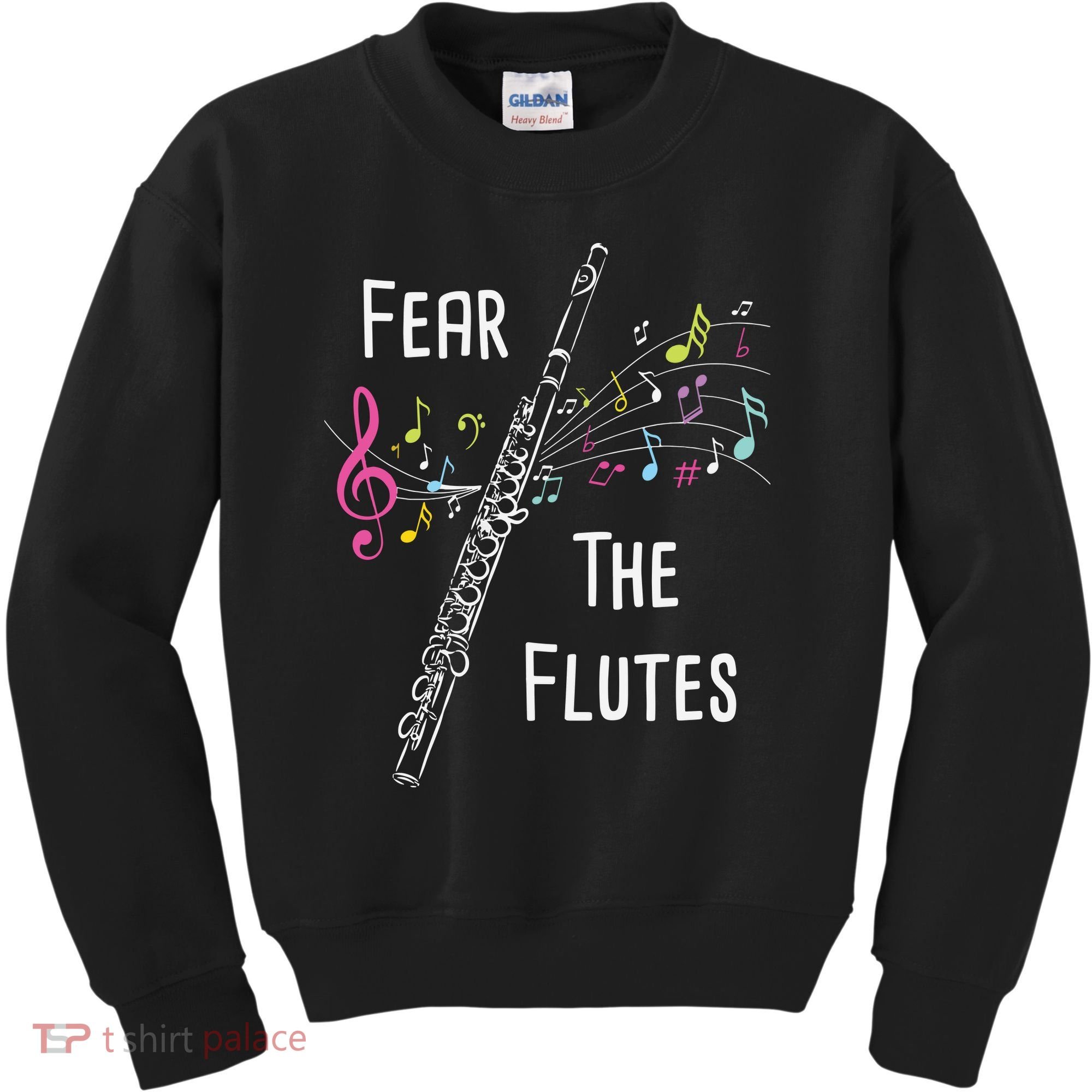 Fear The Flutes Flute Player Flutist Marching Band Music Kids Sweatshirt