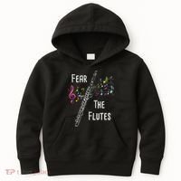 Fear The Flutes Flute Player Flutist Marching Band Music Kids Hoodie thumb 0