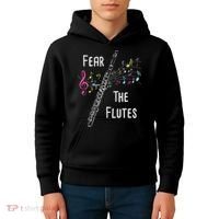 Fear The Flutes Flute Player Flutist Marching Band Music Kids Hoodie thumb 4