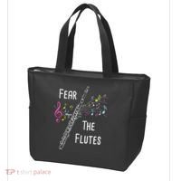 Fear The Flutes Flute Player Flutist Marching Band Music Tote Bag thumb 3