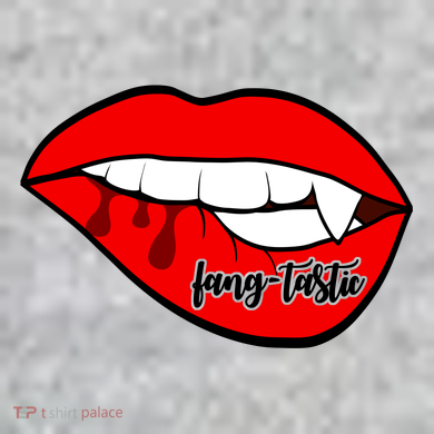 Fang Tastic Funny Vampire Lips The Baniff Cuffed Pom Beanie