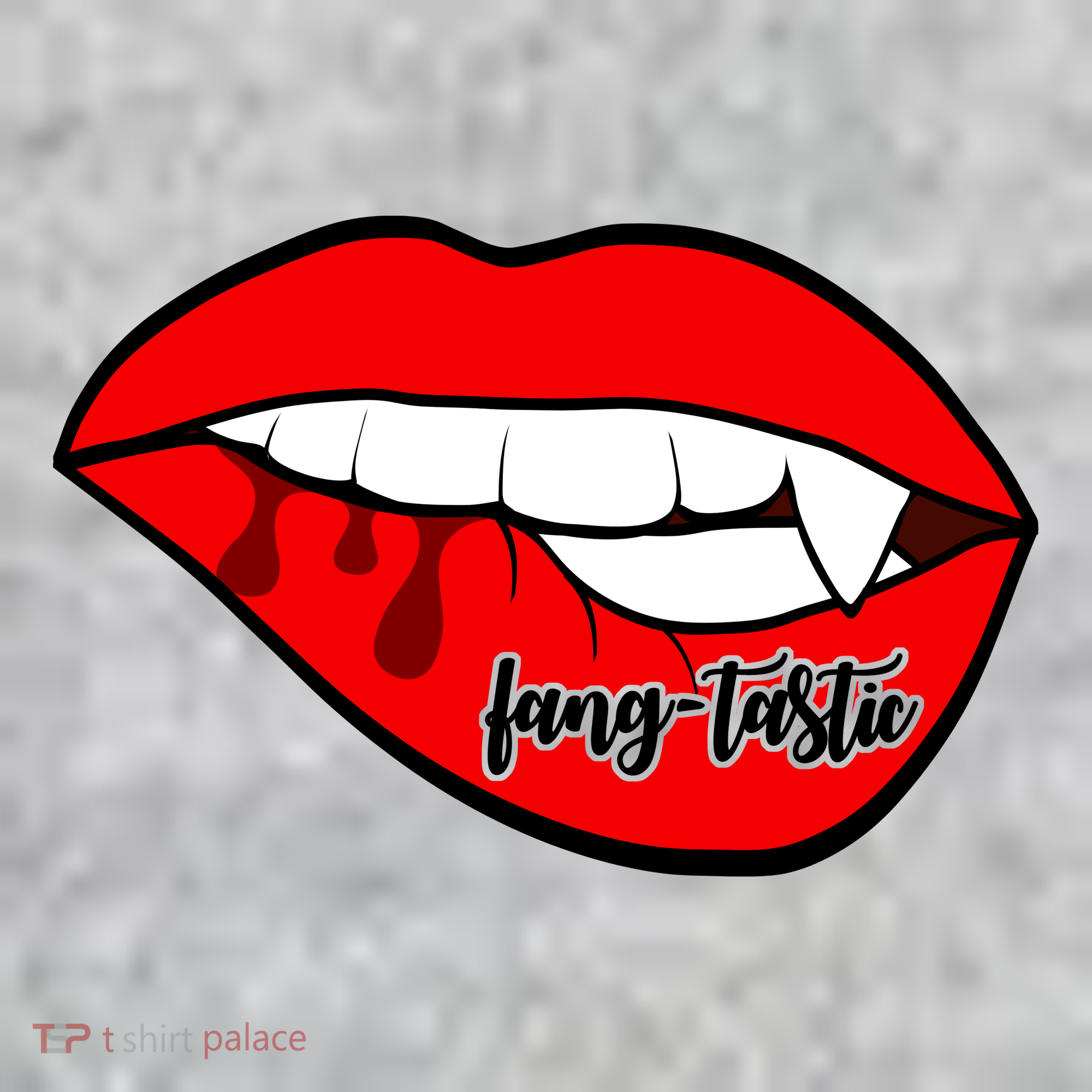 Fang Tastic Funny Vampire Lips The Baniff Cuffed Pom Beanie