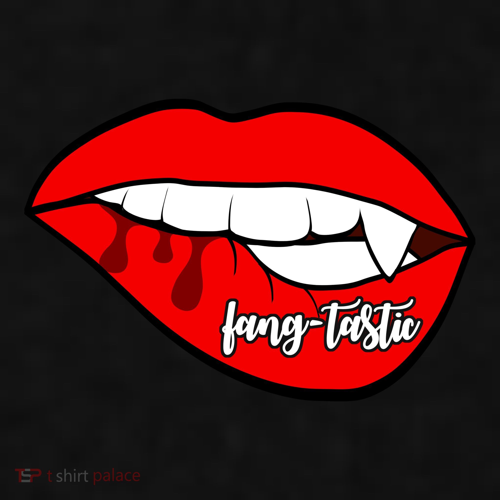 Fang Tastic Funny Vampire Lips Ladies PosiCharge Tri-Blend Wicking Tank