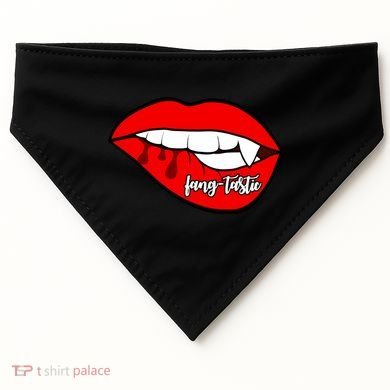 Fang Tastic Funny Vampire Lips USA-Made Doggie Bandana