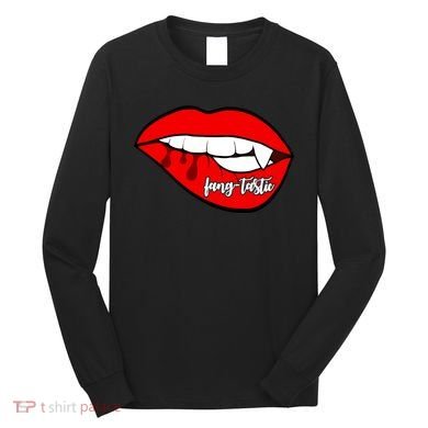 Fang Tastic Funny Vampire Lips Long Sleeve Shirt