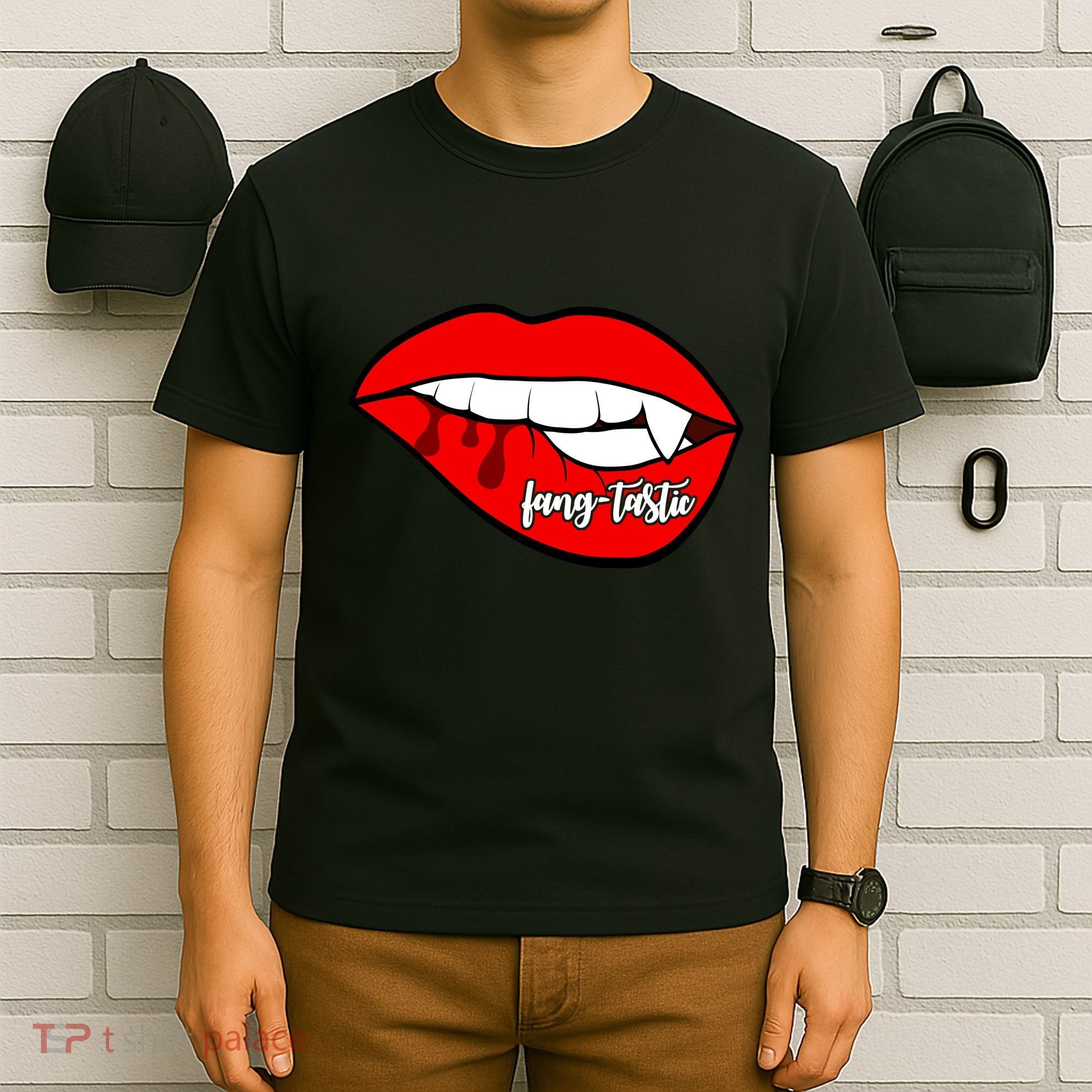 Fang Tastic Funny Vampire Lips T-Shirt
