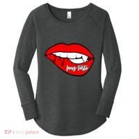 Fang Tastic Funny Vampire Lips Women's Perfect Tri Tunic Long Sleeve Shirt thumb 0