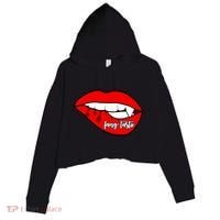 Fang Tastic Funny Vampire Lips Crop Fleece Hoodie thumb 0