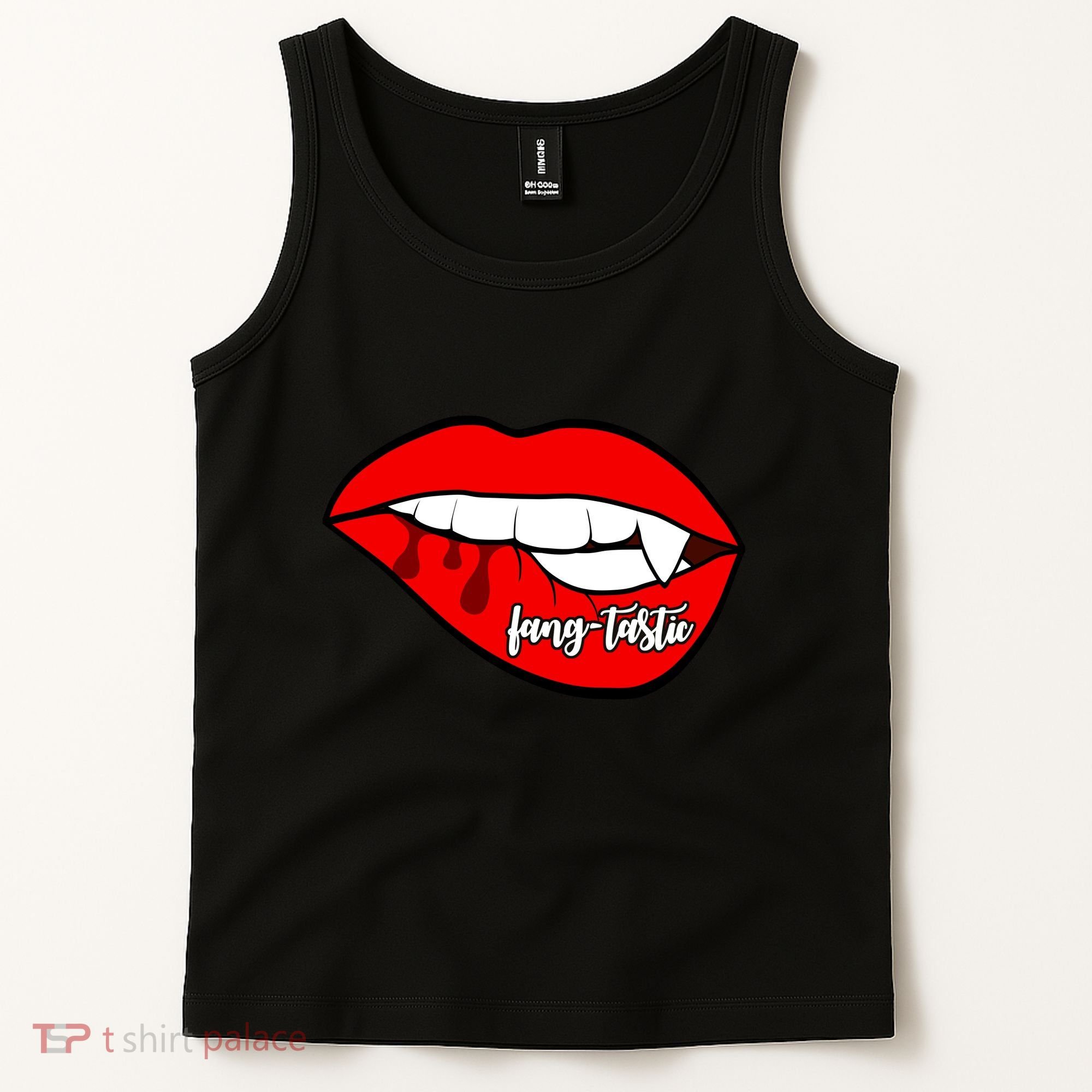 Fang Tastic Funny Vampire Lips Tank Top