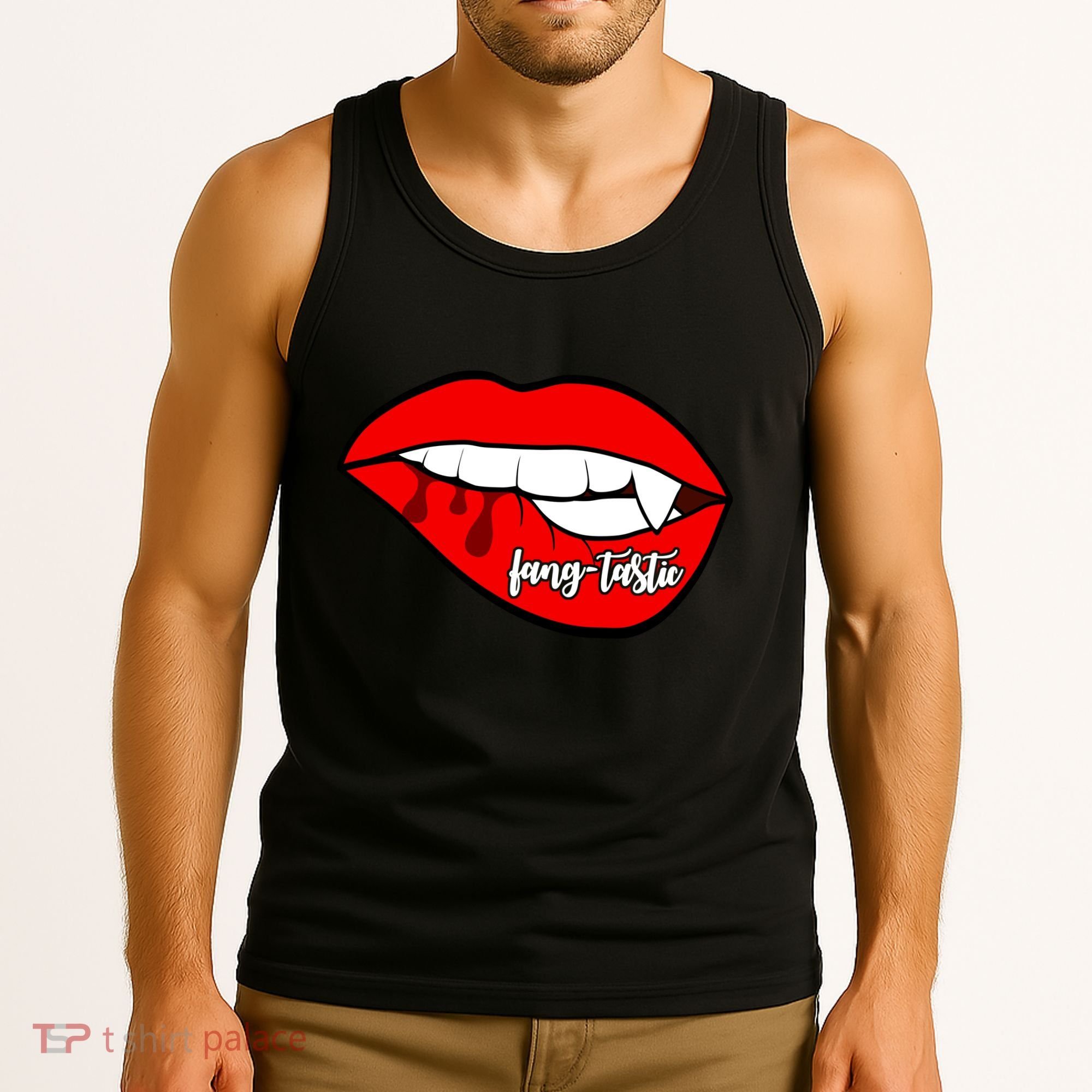 Fang Tastic Funny Vampire Lips Tank Top