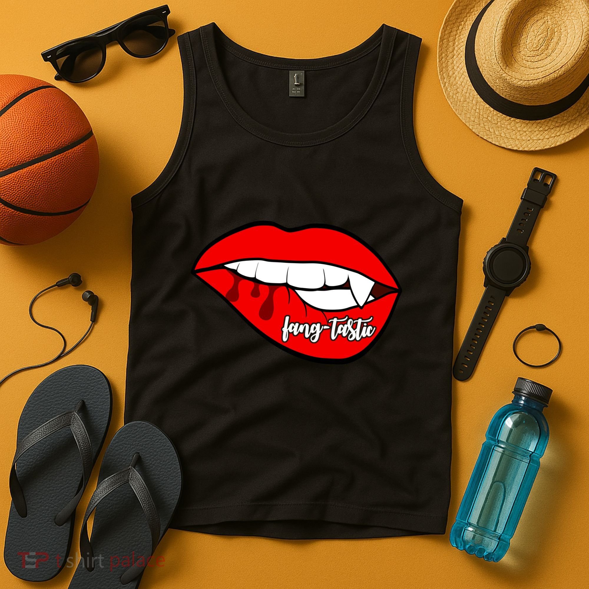 Fang Tastic Funny Vampire Lips Tank Top