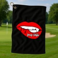 Fang Tastic Funny Vampire Lips Golf Towel thumb 1