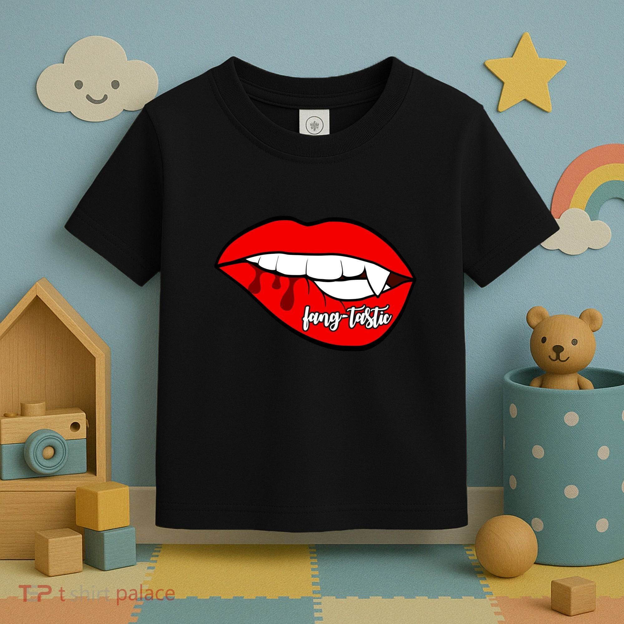 Fang Tastic Funny Vampire Lips Toddler T-Shirt