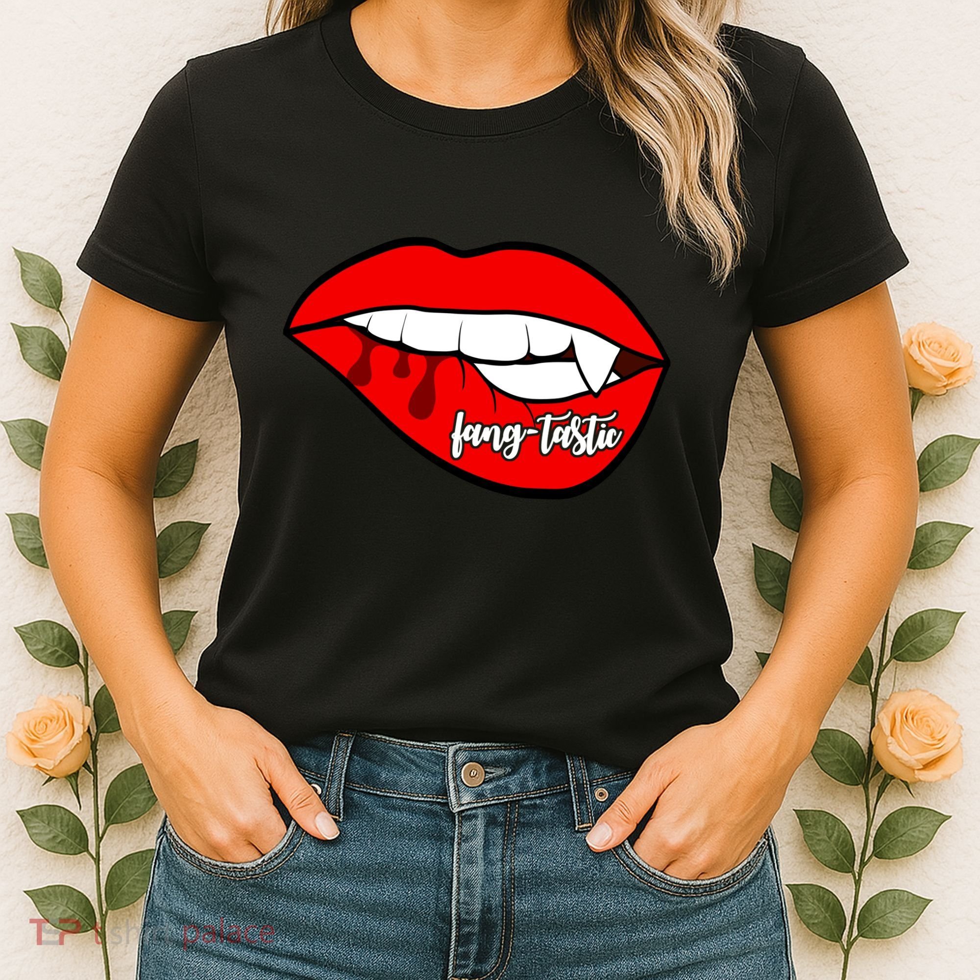 Fang Tastic Funny Vampire Lips Women's T-Shirt