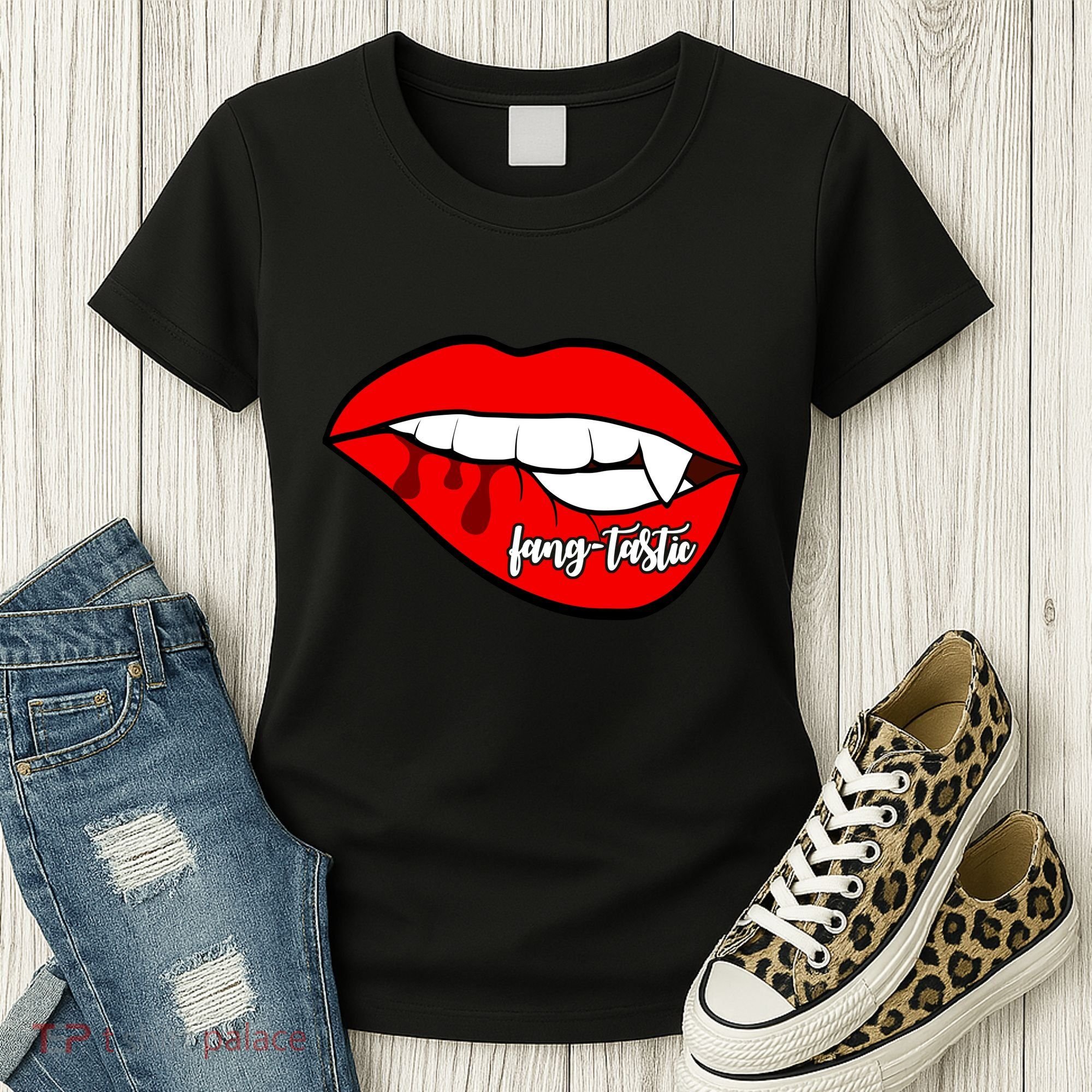 Fang Tastic Funny Vampire Lips Women's T-Shirt