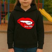Fang Tastic Funny Vampire Lips Kids Hoodie thumb 3