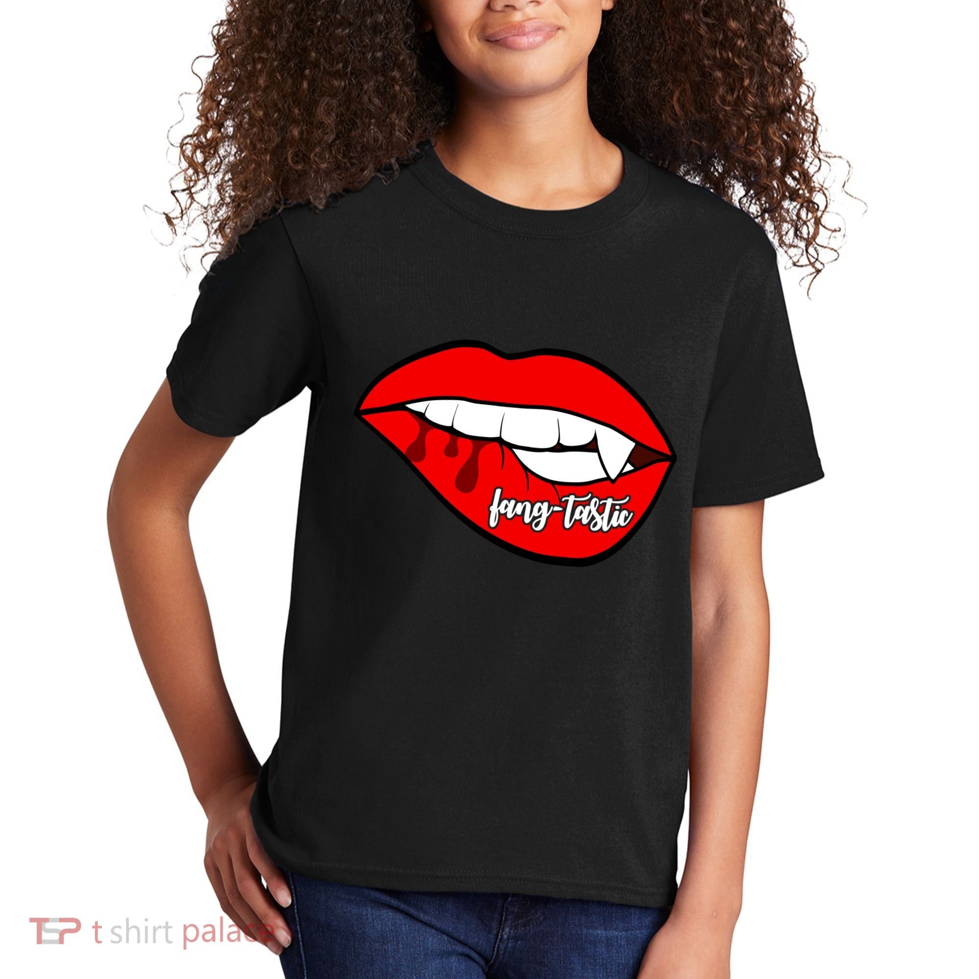 Fang Tastic Funny Vampire Lips Kids T-Shirt
