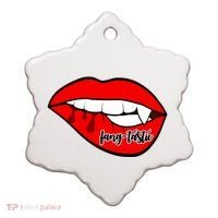 Fang Tastic Funny Vampire Lips Ceramic Ornament thumb 0