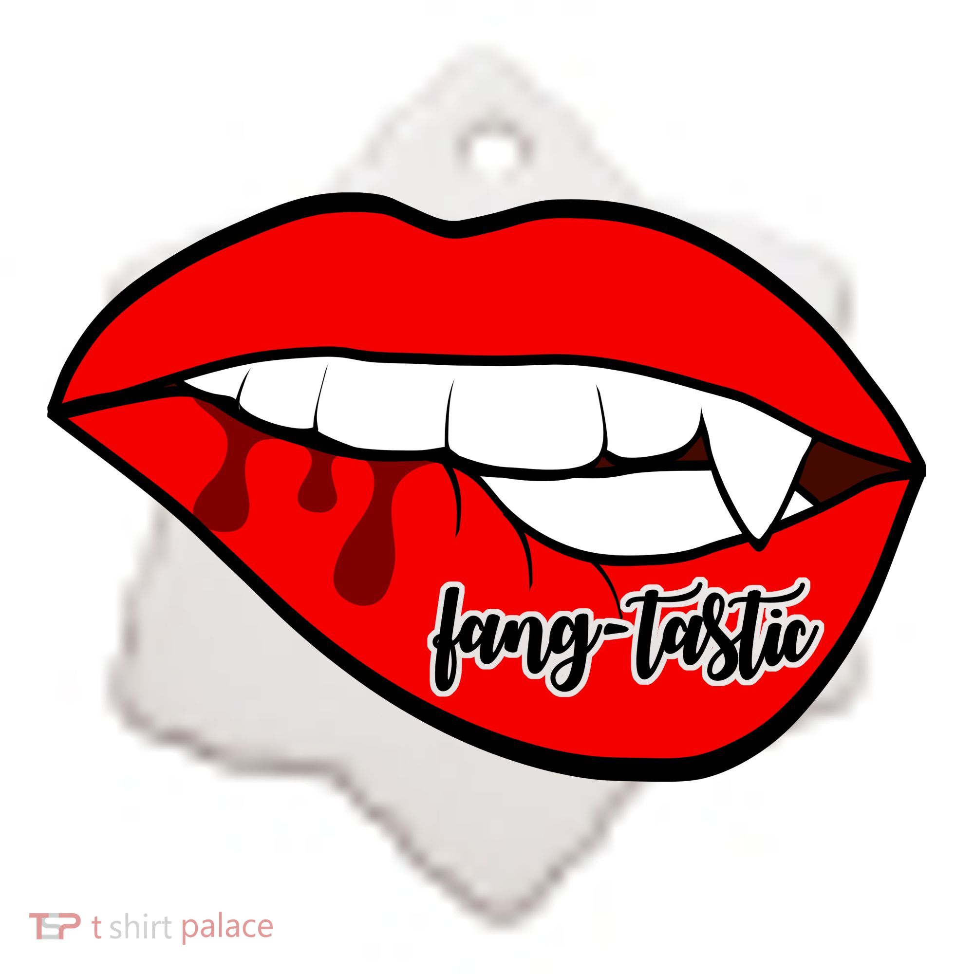 Fang Tastic Funny Vampire Lips Ceramic Ornament