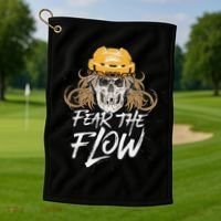 Fear The Flow Funny Hockey Hair Golf Towel thumb 1