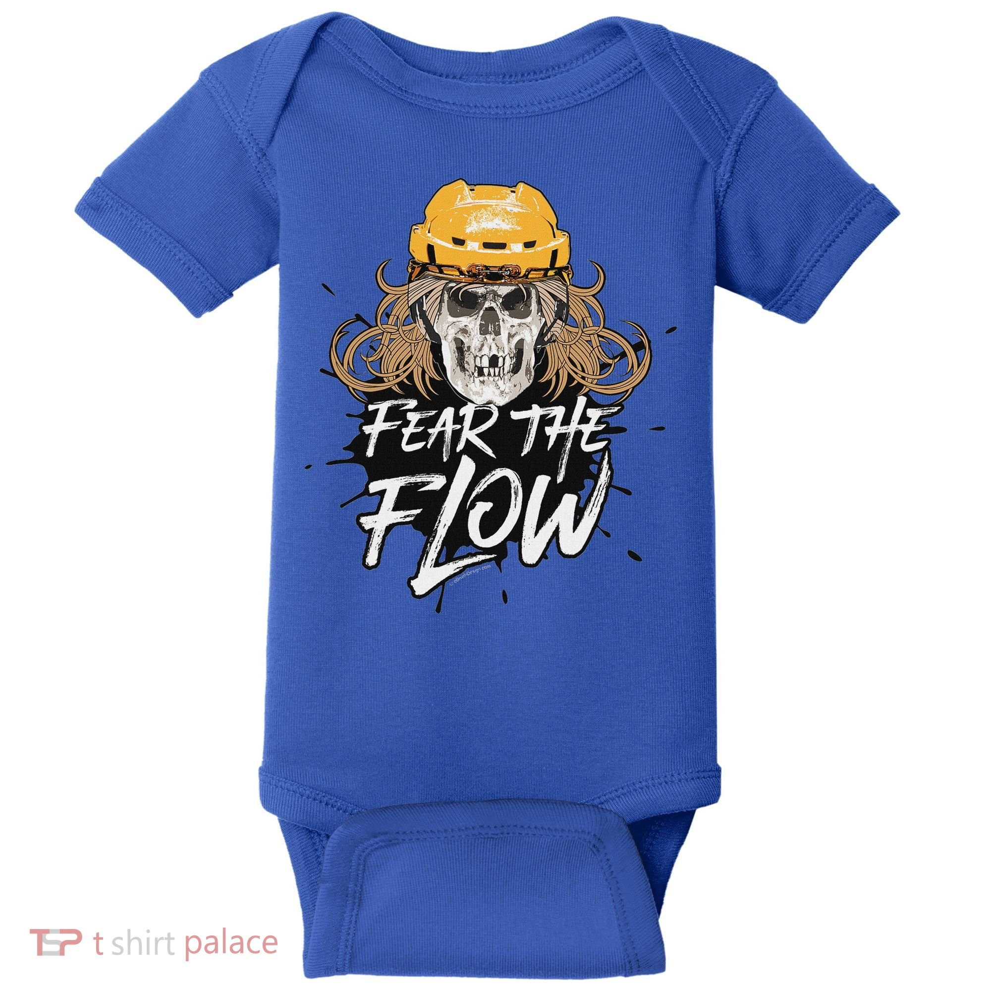 Fear The Flow Funny Hockey Hair Baby Bodysuit