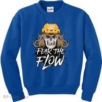 Fear The Flow Funny Hockey Hair Kids Sweatshirt thumb 0