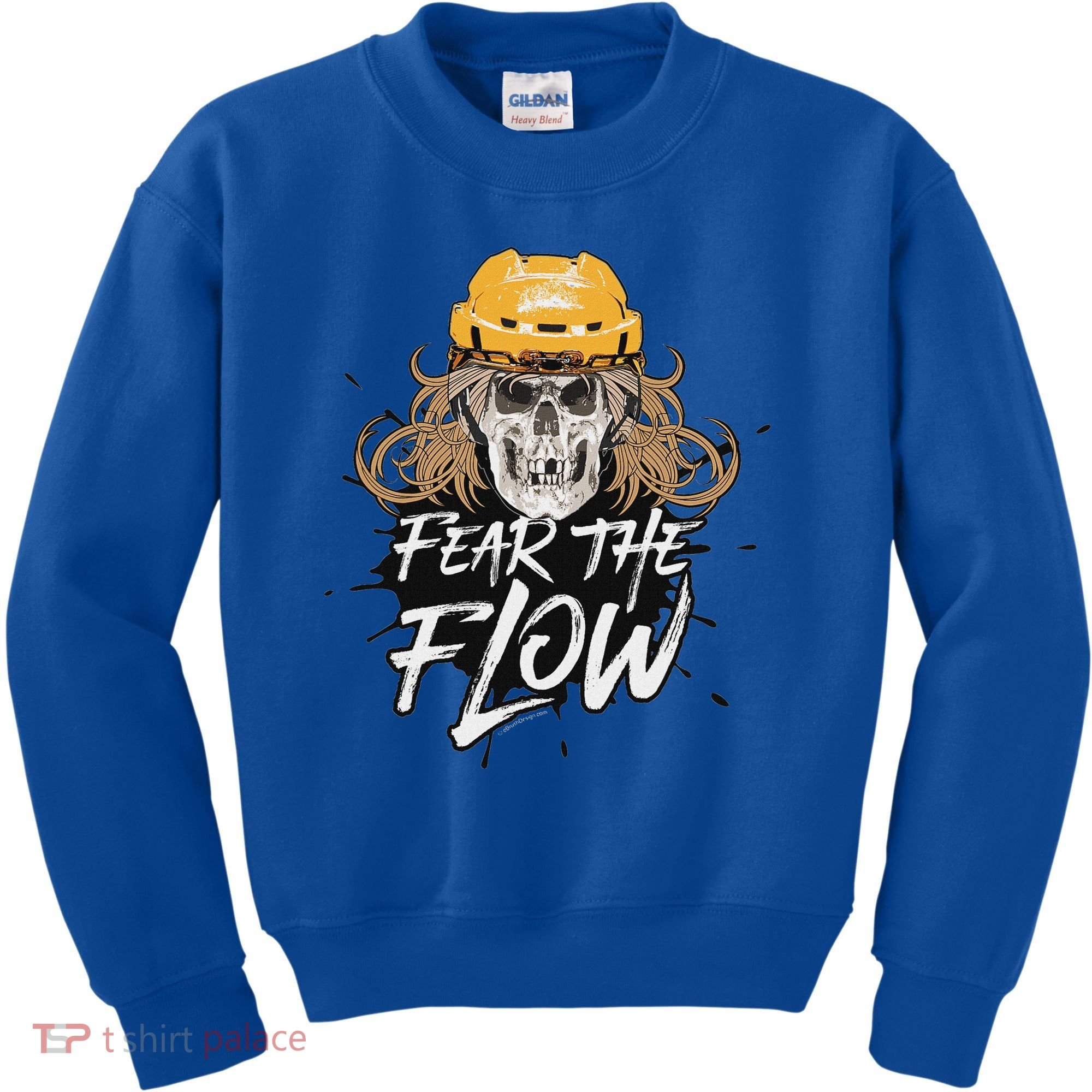 Fear The Flow Funny Hockey Hair Kids Sweatshirt