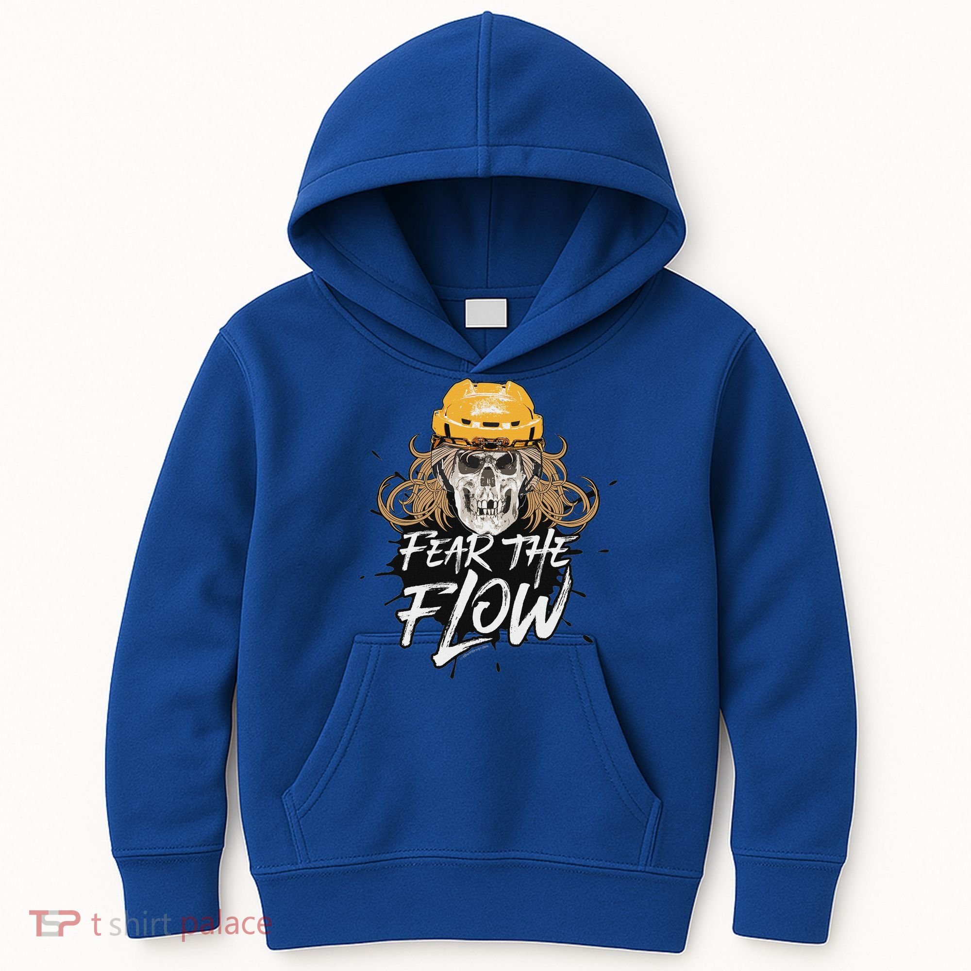 Fear The Flow Funny Hockey Hair Kids Hoodie