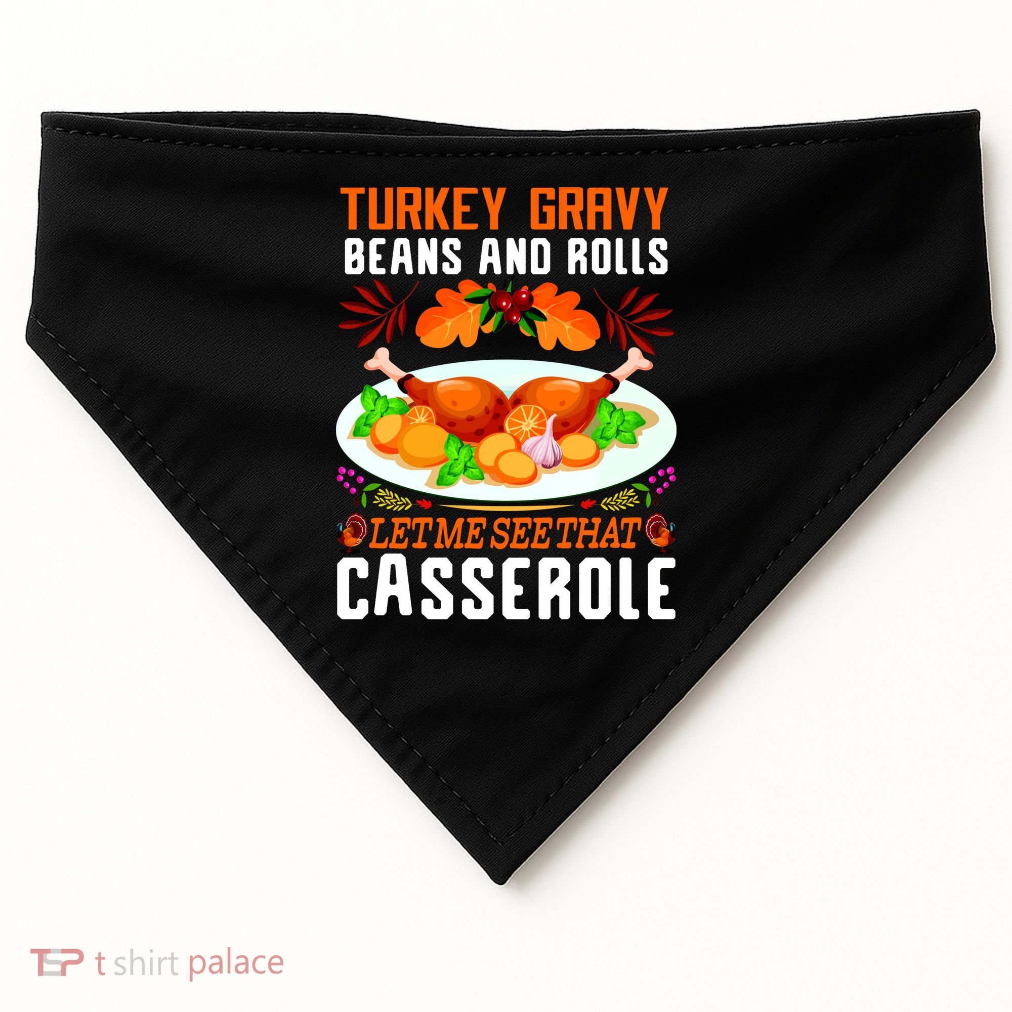 Funny Thanksgiving Food USA-Made Doggie Bandana