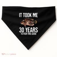 Funny Tripletail Fishing 30th Birthday 30 Years To Fish USA-Made Doggie Bandana thumb 0