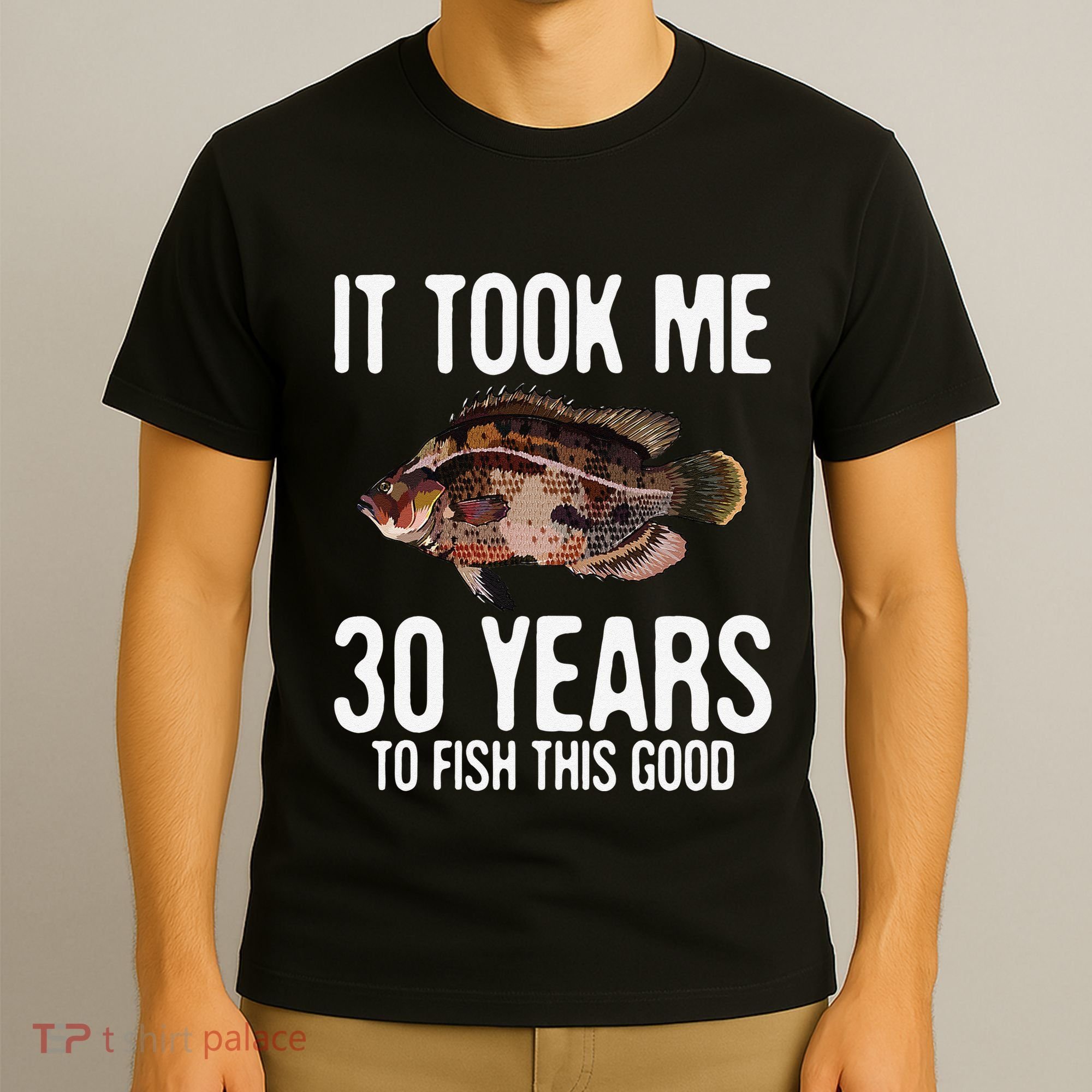 Funny Tripletail Fishing 30th Birthday 30 Years To Fish T-Shirt
