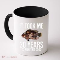 Funny Tripletail Fishing 30th Birthday 30 Years To Fish Coffee Mug thumb 0