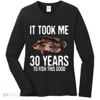 Funny Tripletail Fishing 30th Birthday 30 Years To Fish Women's Long Sleeve Shirt thumb 0