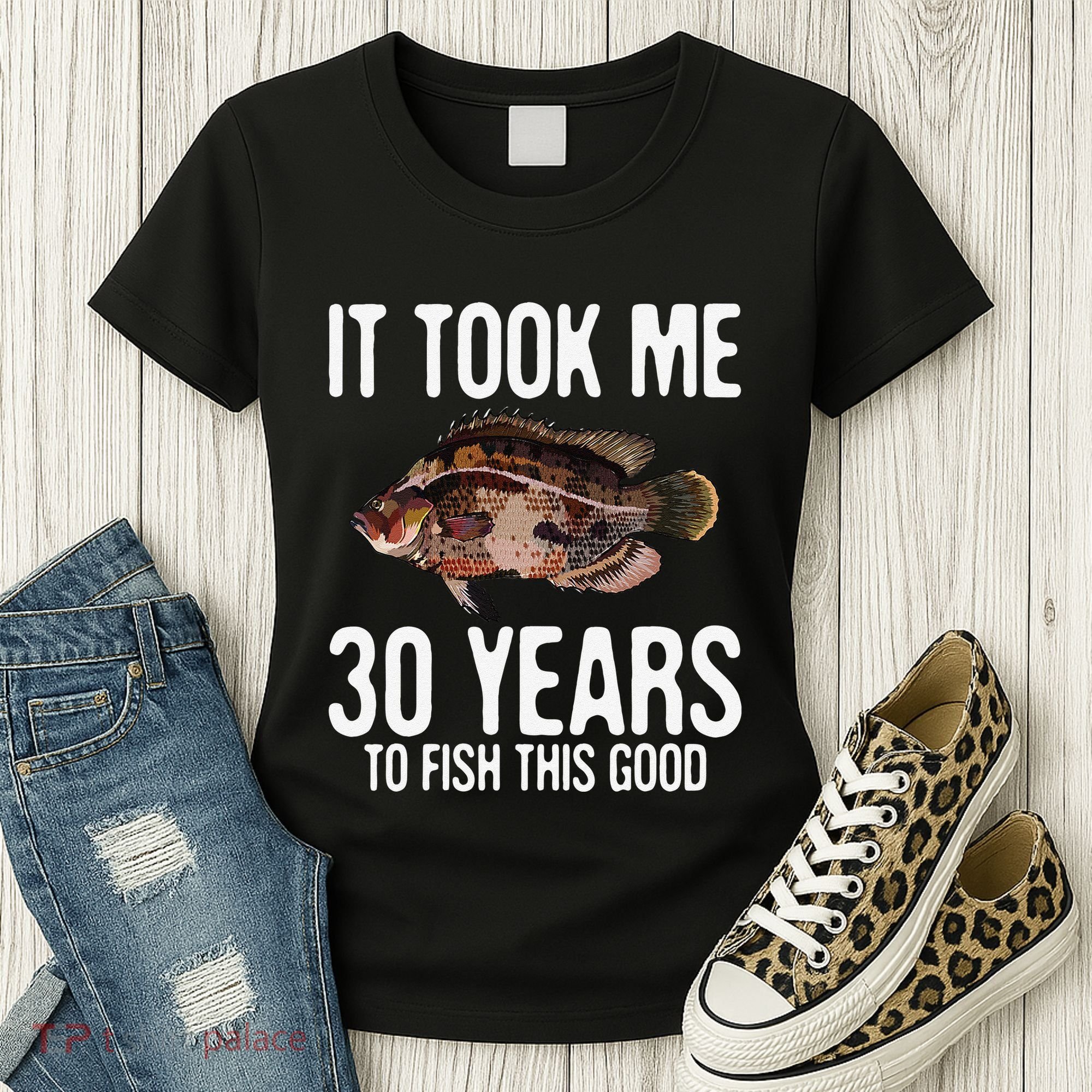 Funny Tripletail Fishing 30th Birthday 30 Years To Fish Women's T-Shirt