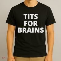 Funny Tits For Brains Sarcasm Saying Feminist T-Shirt thumb 3