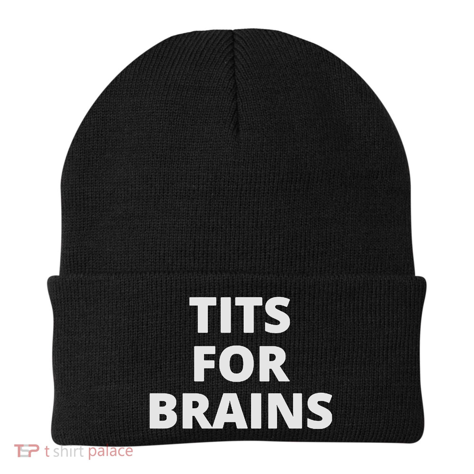 Funny Tits For Brains Sarcasm Saying Feminist Beanie