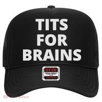 Funny Tits For Brains Sarcasm Saying Feminist Hat thumb 0