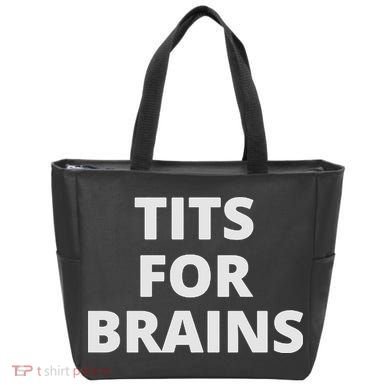 Funny Tits For Brains Sarcasm Saying Feminist Tote Bag