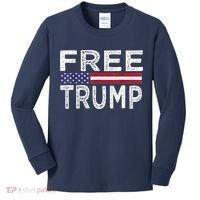 Free Trump, Free Donald Trump 2024 Kids Long Sleeve Shirt thumb 0