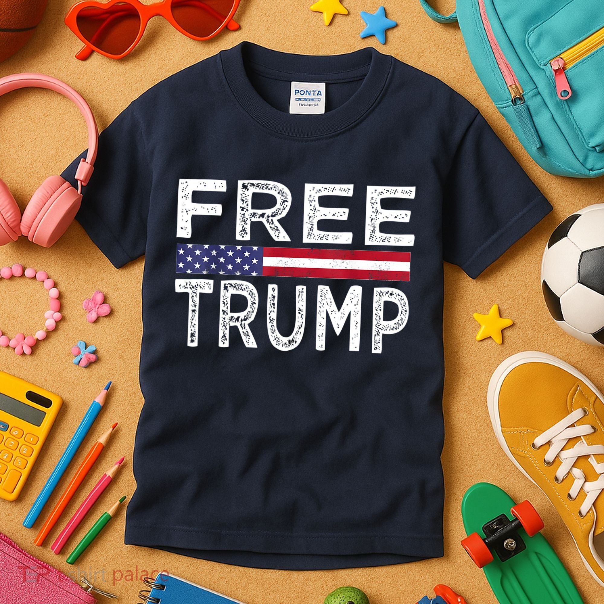Free Trump, Free Donald Trump 2024 Kids T-Shirt