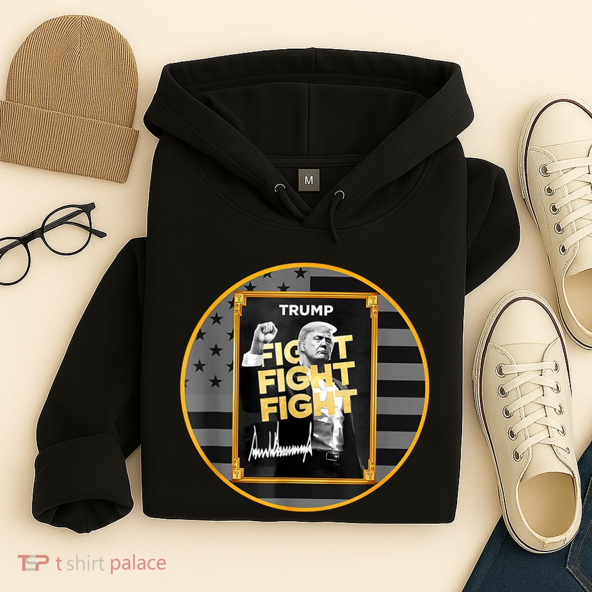 Funny Trump Fight Meme Coin Crypto President Hoodie