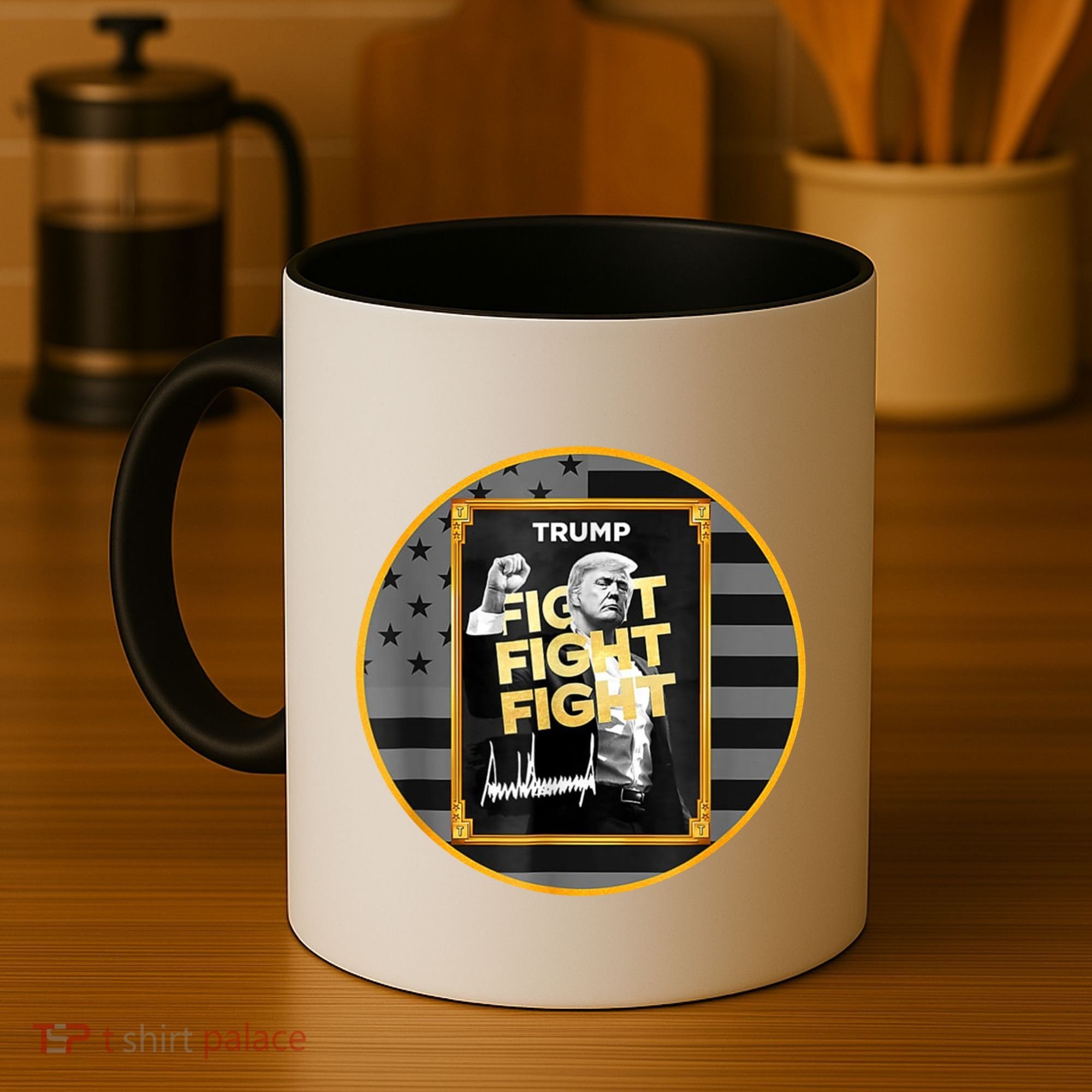 Funny Trump Fight Meme Coin Crypto President Coffee Mug